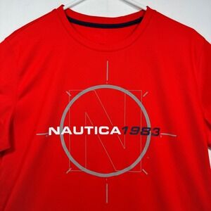 Nautica 1983 Graphic Tee Men's Medium Red Short Sleeve Casual Top‎
